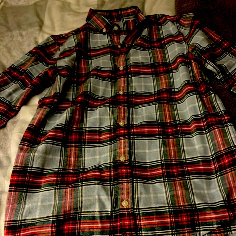 Boys plaid vineyard vines Christmas shirt sz 10-12